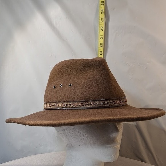 Stetson Brown Felt Wide Brim Hat  Decorative Band for Men Women Outdoor Style - Picture 2 of 13